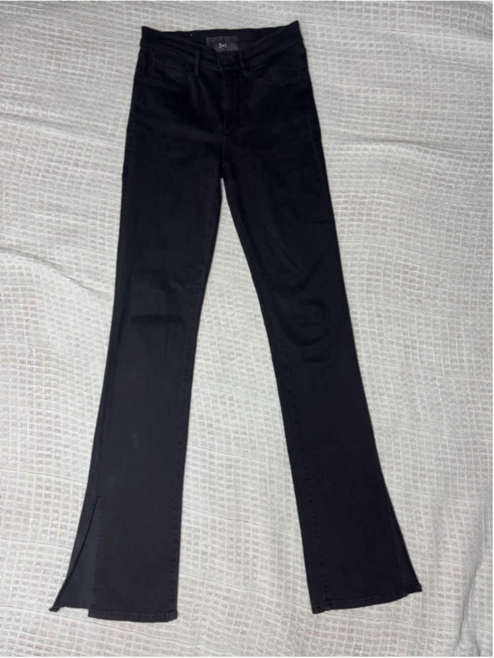 3X1 NYC Black Split Hem Bell Bottom Flare Denim Jeans Size 25 GUC - Picture 4 of 11